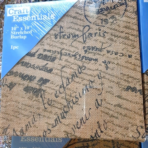 New. French Print 10"x10" Stretch Burlap Frame - Picture 5 of 7